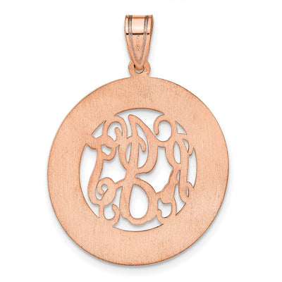 Sterling Silver/Rose-plated Round Family Monogram Pendant