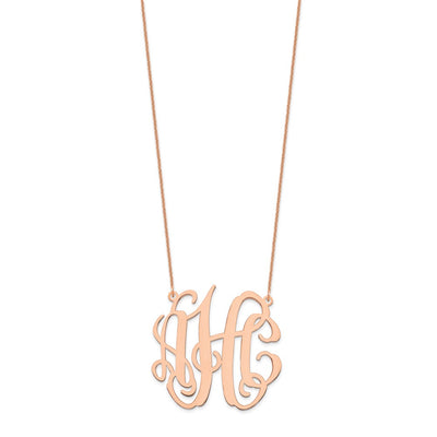 14K Rose Gold Large Monogram Necklace