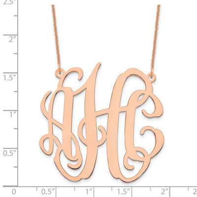 14K Rose Gold Large Monogram Necklace