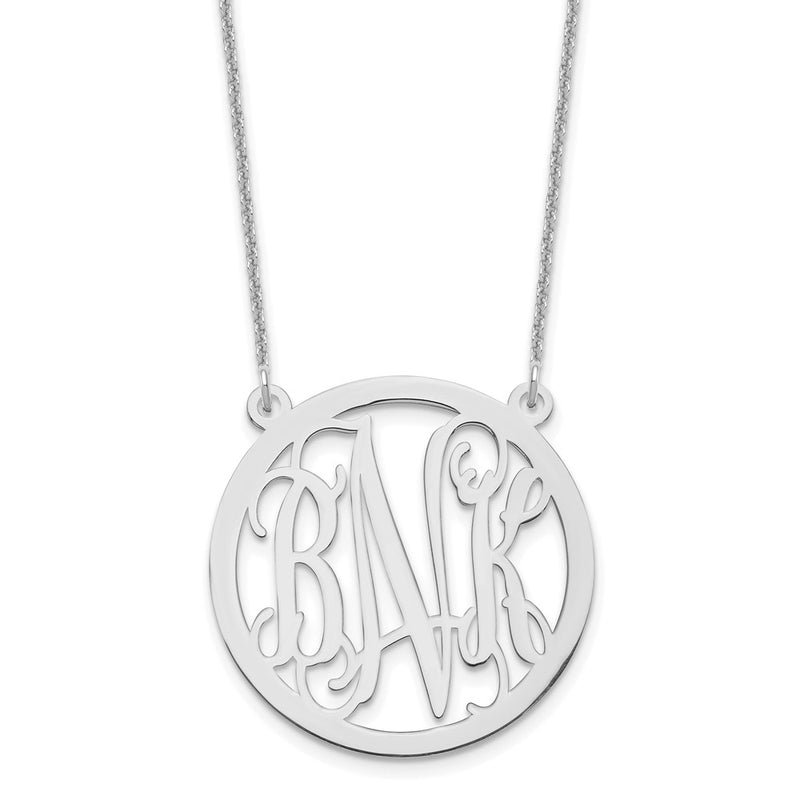 10K white gold monogram necklace