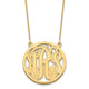 14K Yellow Gold Etched Round Monogram Necklace