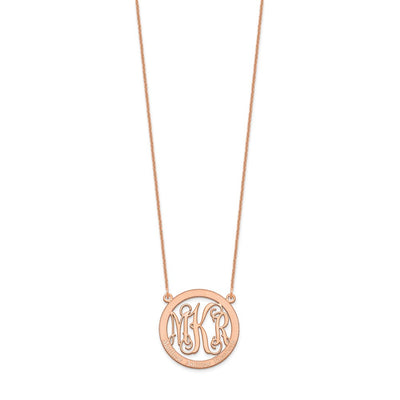 14K Rose Gold Small Family Monogram Necklace