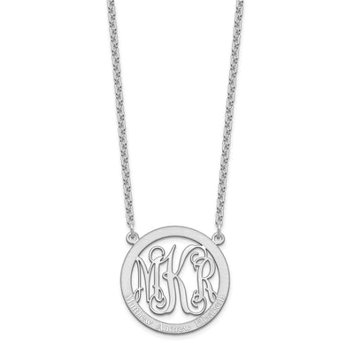 Sterling Silver/Rhodium-plated Small Family Monogram Necklace