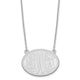 Sterling Silver/Rhodium-plated Brushed Monogram Necklace