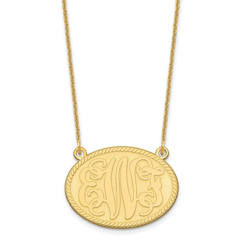 14K yellow gold monogram necklace