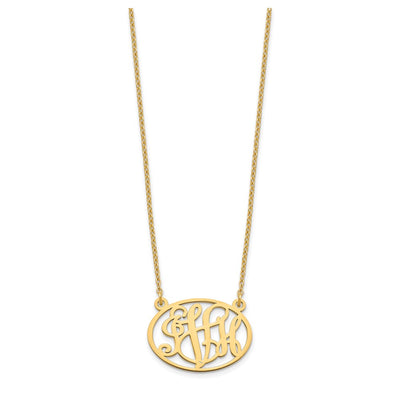 Sterling Silver/Gold-plated Oval Monogram Necklace