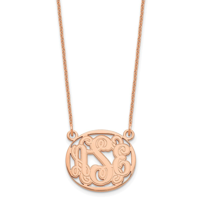14K rose gold monogram necklace
