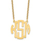 Sterling Silver/Gold-plated Small Round Monogram Necklace