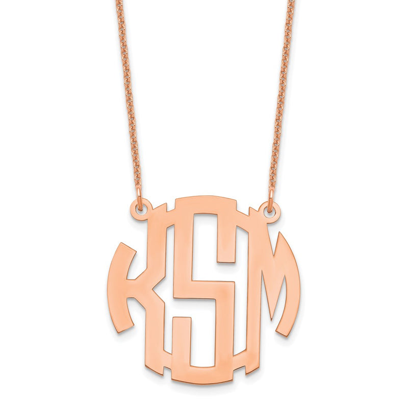 14K rose gold monogram necklace