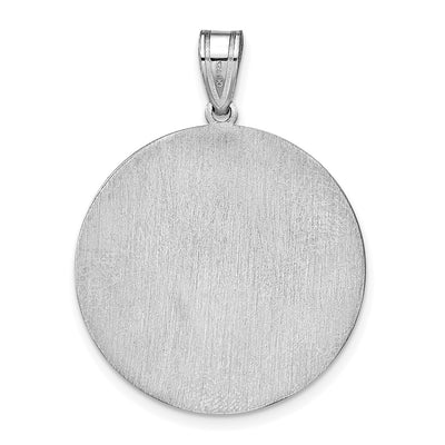 10K White Gold Round Block Letter Monogram Pendant
