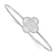 Sterling Silver/Rhodium-plated Clover Monogram Slip on Bangle