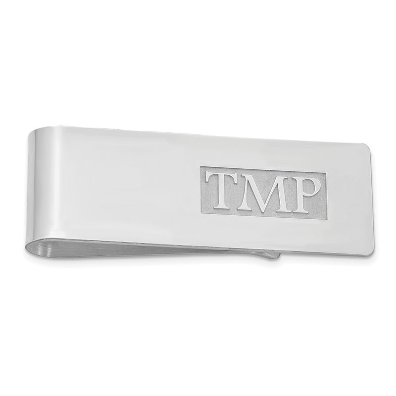 Sterling silver monogram money clip