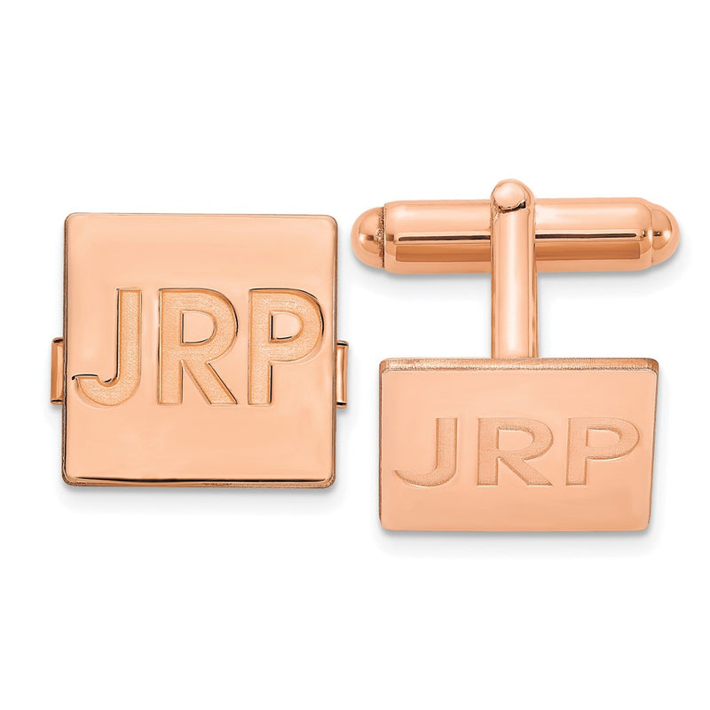 Sterling silver monogram cuff links