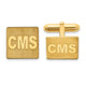 14K Yellow Gold Raised Letter Square Monogram Cuff Link