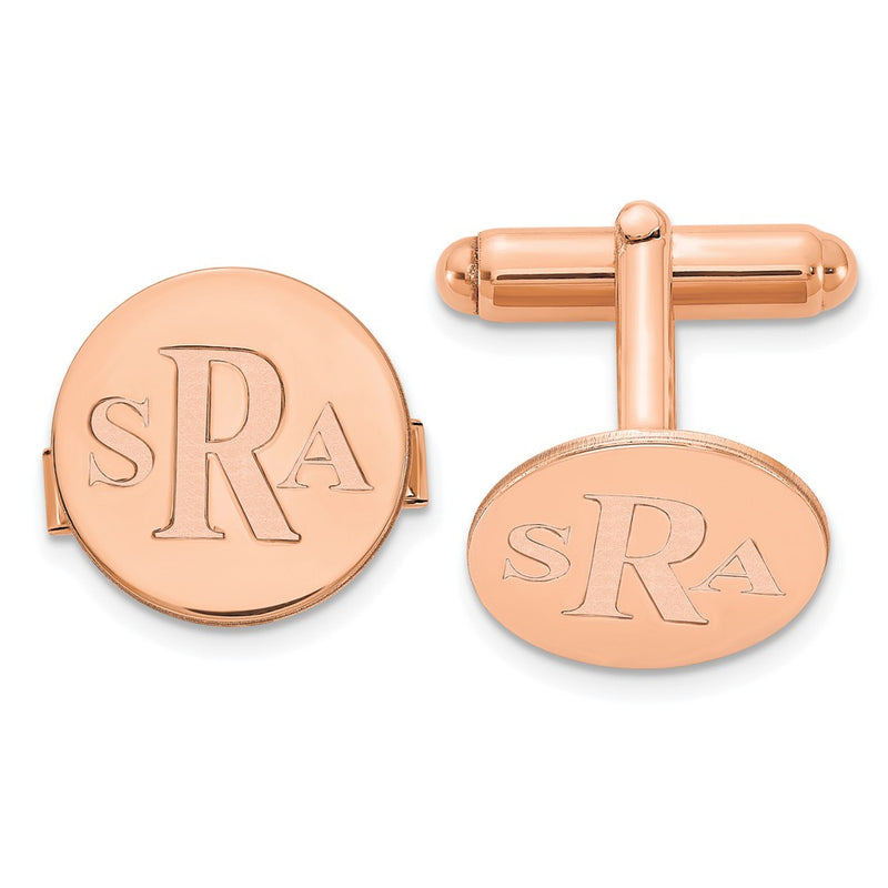 Sterling silver monogram cuff links