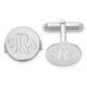 14K White Gold Recessed Letter Monogram Round Cuff Link
