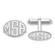 Sterling Silver/Rhod-plated Raised Letter Oval Monogram Cuff Link