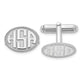 14K White Gold Raised Letter Oval w/Boarder Monogram Cuff Link