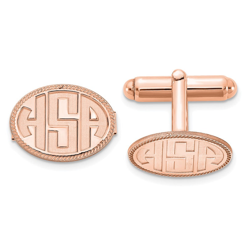 Sterling silver monogram cuff links