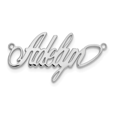 Sterling Silver/Gold-plated Polished Surrey Font Name Plate