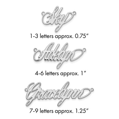 Sterling Silver/Gold-plated Polished Surrey Font Name Plate