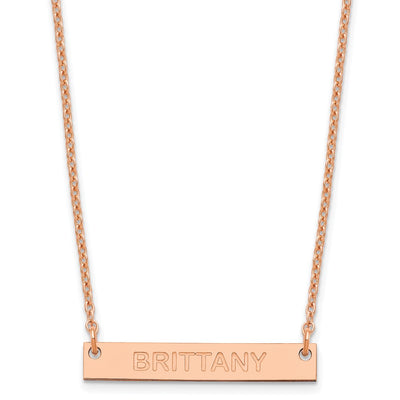 SS/Rose-plated Small Capitalized ARIAL ROUNDED Bar Necklace