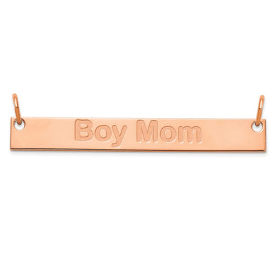 SS/Rose-plated Large Capitalized ARIAL ROUNDED Bar Necklace