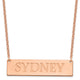 Sterling Silver/Rose-plated Large Name Bar Necklace