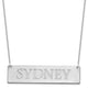 14K White Gold Large Name Bar Necklace