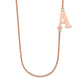 14K Rose Gold Large Offset Initial Necklace