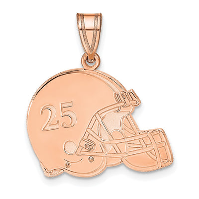 14K Rose Gold Personalized Football Helmet Pendant