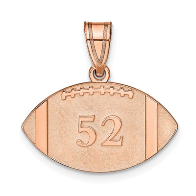 14K Rose Gold Personalized Football Pendant