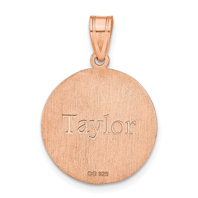 14K Rose Gold Personalized Volleyball Pendant