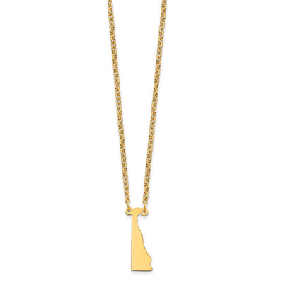 Sterling Silver/Gold-plated Delaware State Necklace