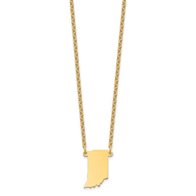Sterling Silver/Gold-plated Indiana State Necklace
