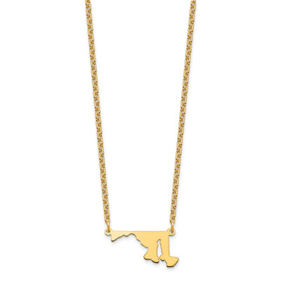 Sterling Silver/Gold-plated Maryland State Necklace