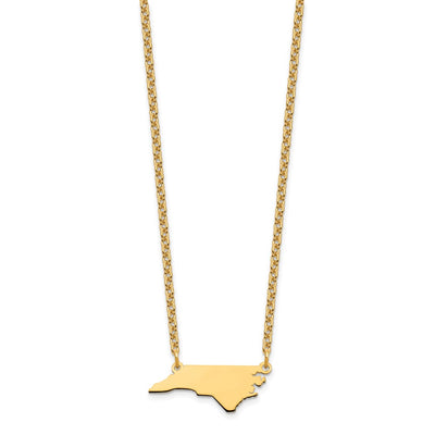 Sterling Silver/Gold-plated North Carolina State Necklace