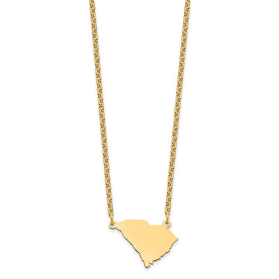 Sterling Silver/Gold-plated South Carolina State Necklace