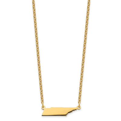 Sterling Silver/Gold-plated Tennessee State Necklace
