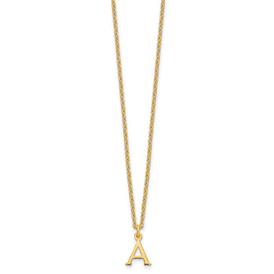 Sterling Silver Gold-plated Cutout Initial Necklace