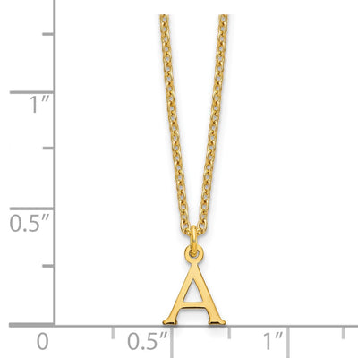 Sterling Silver Gold-plated Cutout Initial Necklace