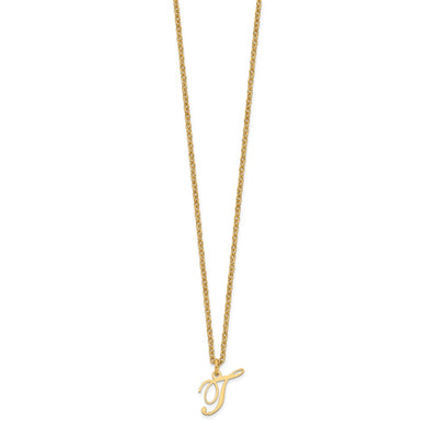 Sterling Silver Gold-plated Letter T Initial Necklace