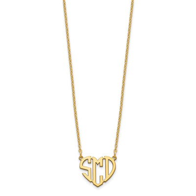 Sterling Silver/Gold-plated Heart Monogram Necklace