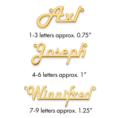 10K White Gold Underlined Name Plate