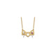 14K Yellow Gold 3 Hearts 2 Birthstones w/ 14k Bezel Necklace
