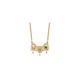 14K Yellow Gold 3 Hearts 3 Birthstones w/ 14k Bezel Necklace