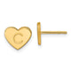 14k & 10k Gold Initial Heart Post Earrings