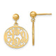 Sterling Silver/Gold-plated Monogram Dangle Earrings, 21 x 16mm