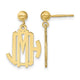 Sterling Silver/Gold-plated Monogram Dangle Earrings, 23 x 11mm