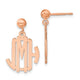 Sterling Silver/Rose-plated Monogram Dangle Earrings, 23 x 11mm